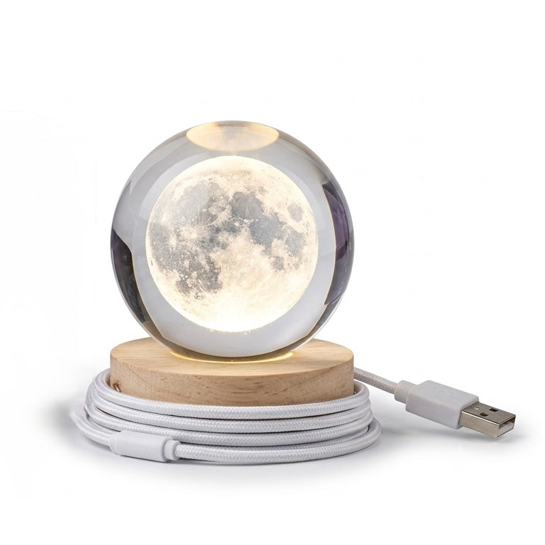 Cosmic 3D Moon Crystal Ball LED Night Light