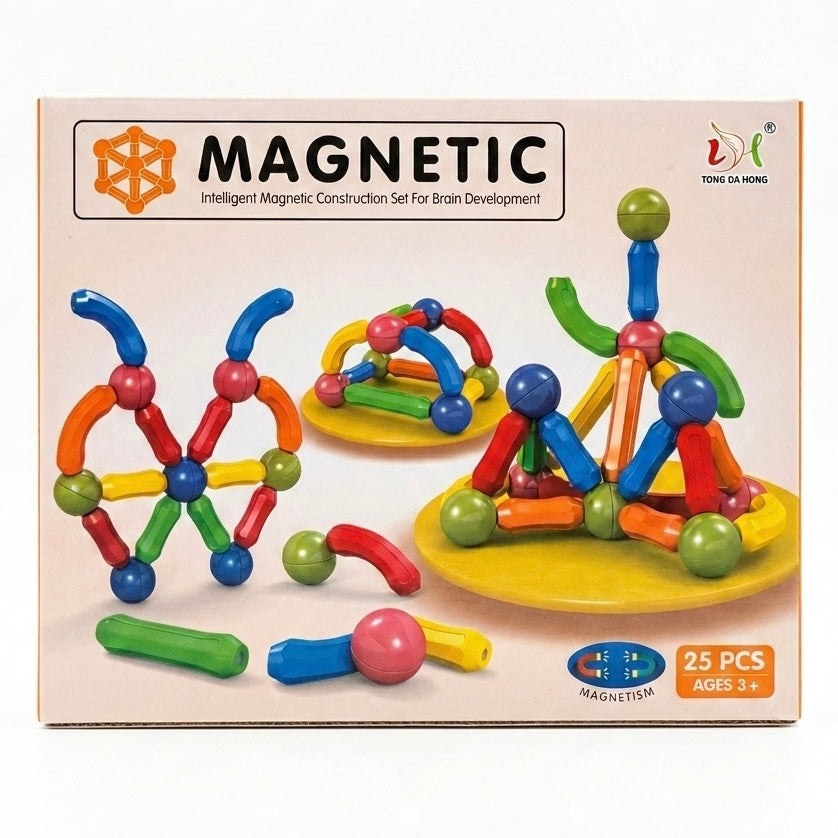 Premium 25-36-64 PCS Magnetic Building Blocks Set – Intelligent Construction Toy for Kids Brain Development (Ages 3+)