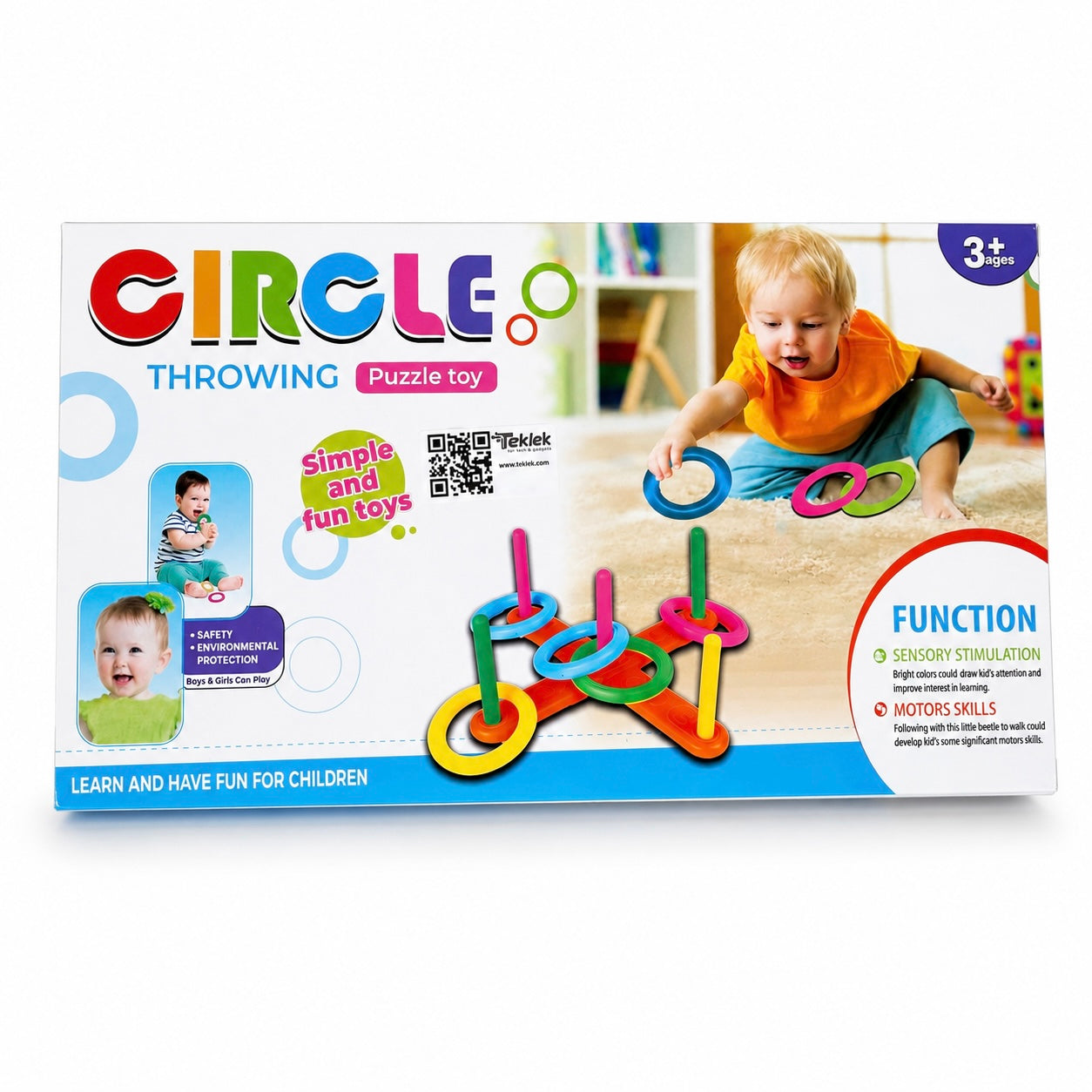 Circle Throwing Puzzle Toy for Kids | Ring Toss Learning Game | Educational Skills Toy