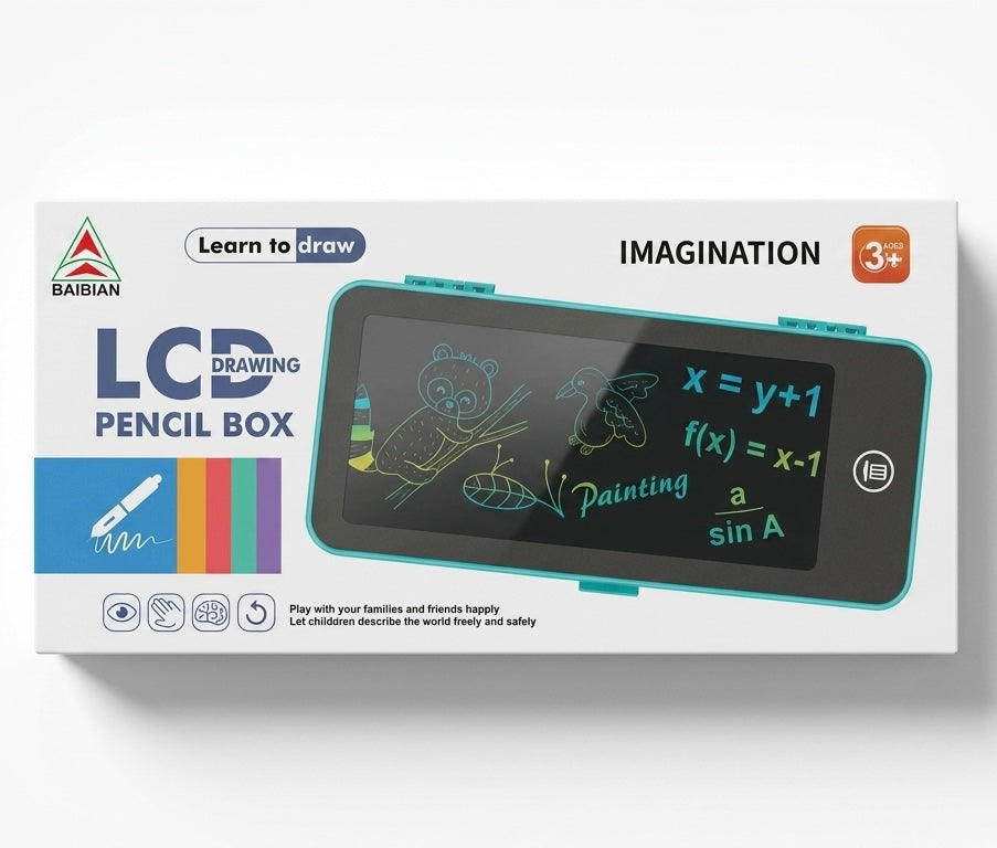 2-in-1 Smart LCD Drawing Pencil Box &  8.5-Inch Portable LCD Writing Tablet