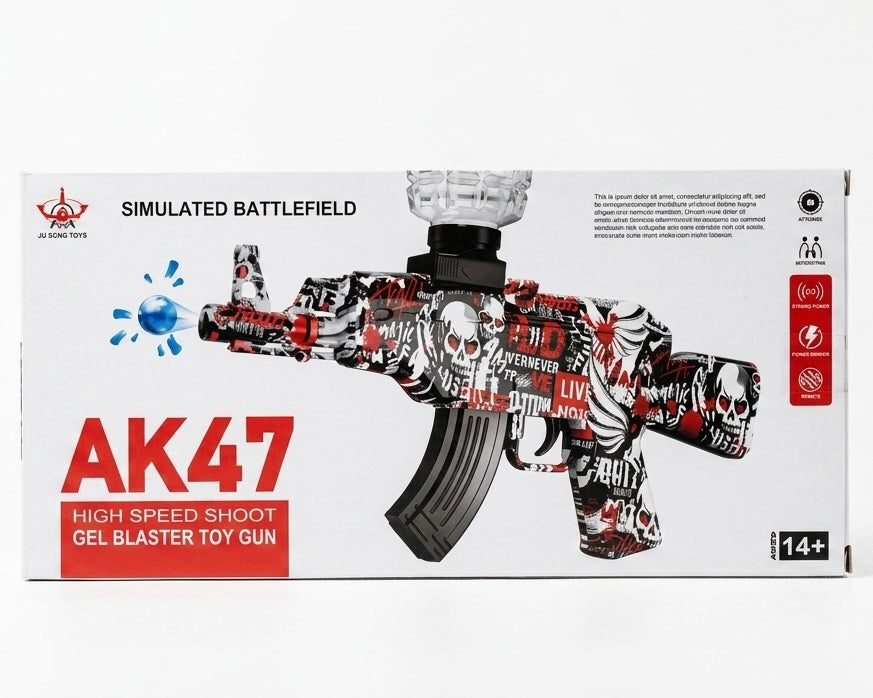 AK47 High-Speed Automatic Gel Blaster Toy Gun – Premium Graffiti Edition (Age 14+)