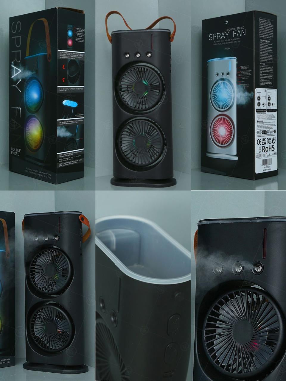 Rechargeable Double Ended Cool Mist Spray Fan