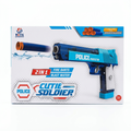 2-in-1 Cutie Soldier Police Protector Toy Gun Blaster | Foam Darts & Water Blast Combo with 10 Foam Darts