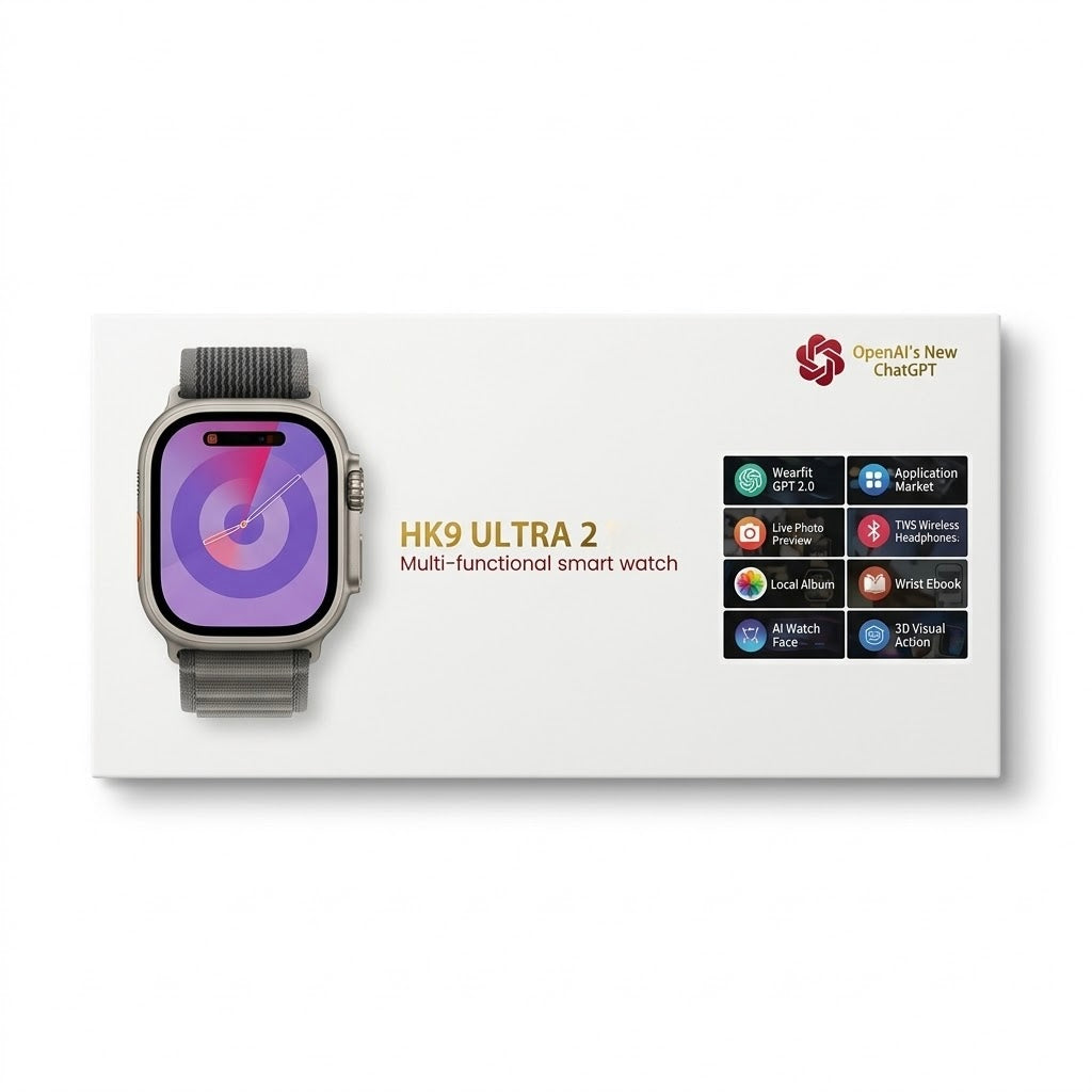 HK Ultra 2 Max – OpenAI ChatGPT ke sath Nayi Nasal ki Smartwatch (Multi-functional)