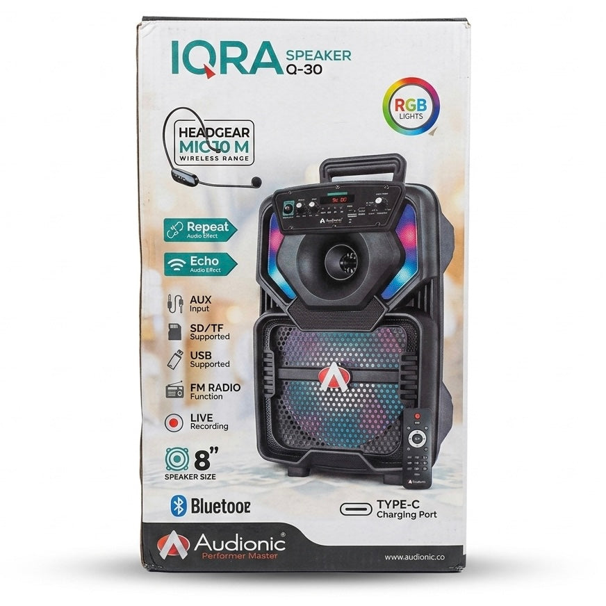 IQRA Q-30 Portable Trolley Speaker with Headgear Mic & Wireless Remote