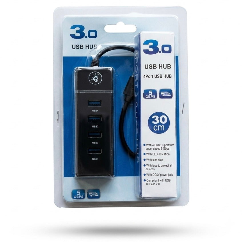4-Port USB 3.0 High-Speed Hub