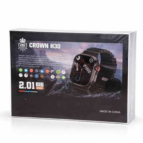 Crown H30 Ultra 2 Smart Watch – 7-in-1 Straps, Bluetooth Calling, 2.01” Big Display,