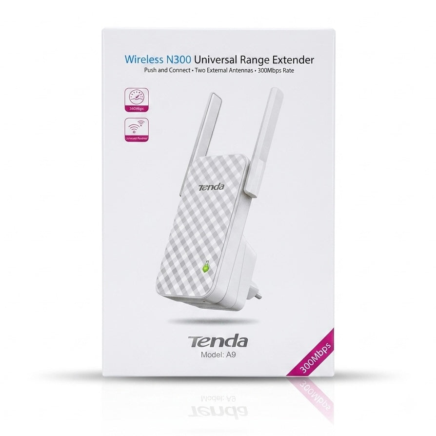 Tenda A9 Universal Range Extender – 300Mbps Wi-Fi Signal Booster & Repeater