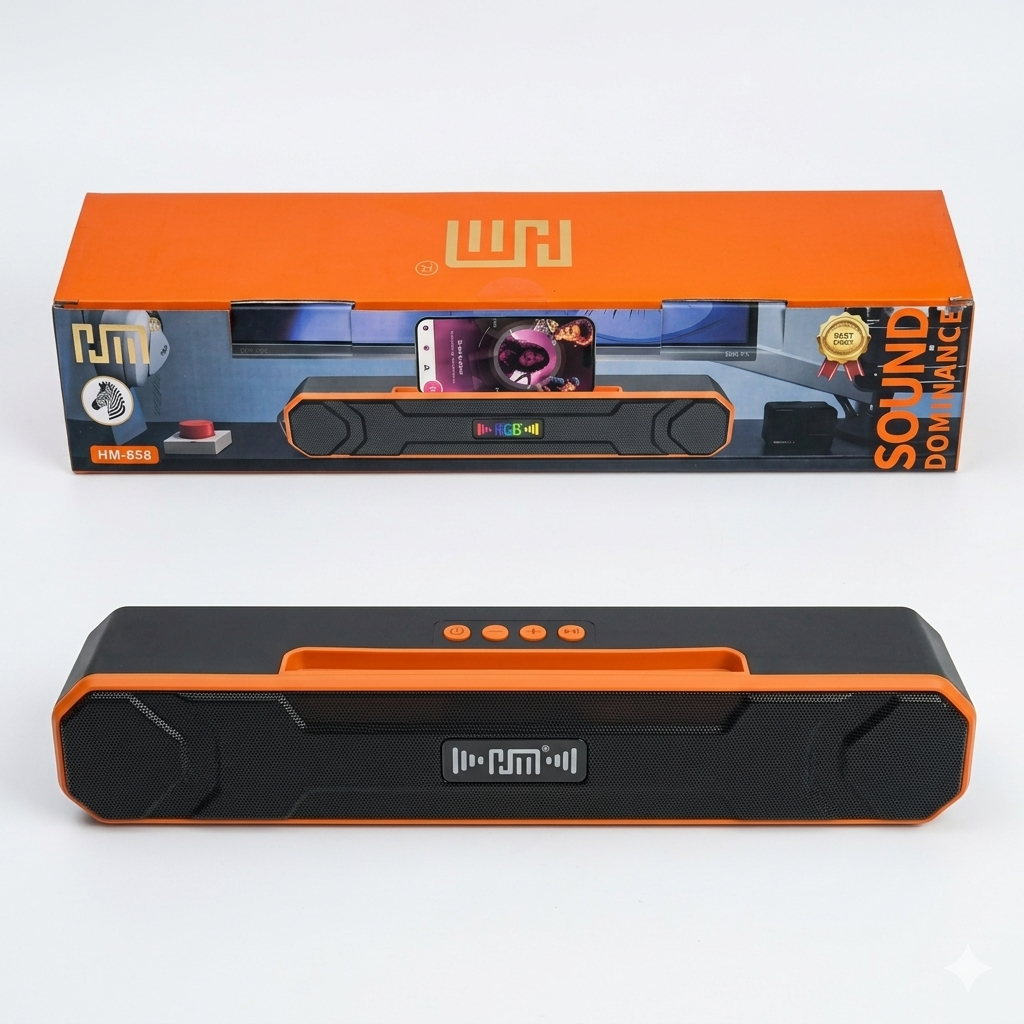 Wireless RGB Soundbar – High-Bass Bluetooth Speaker with Phone Holder
