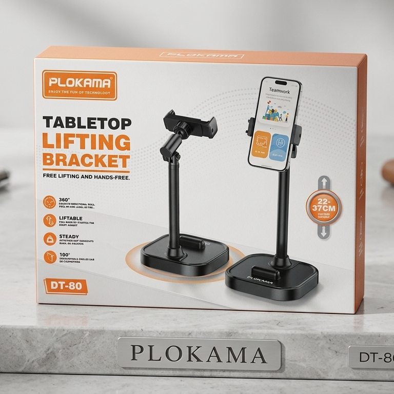 Plokama DT-80 Heavy-Duty Tabletop Lifting Bracket Height-Adjustable Phone & Stand