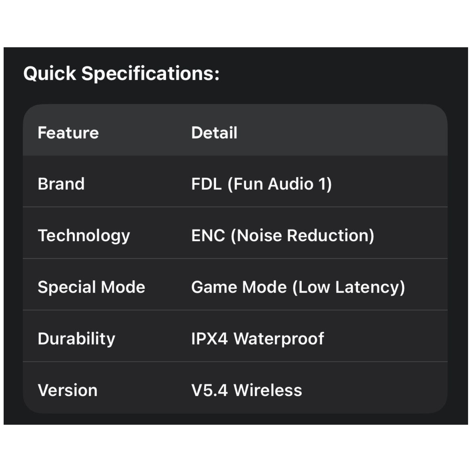 FDL TWS-ENC 19 Advanced Gaming Earbuds