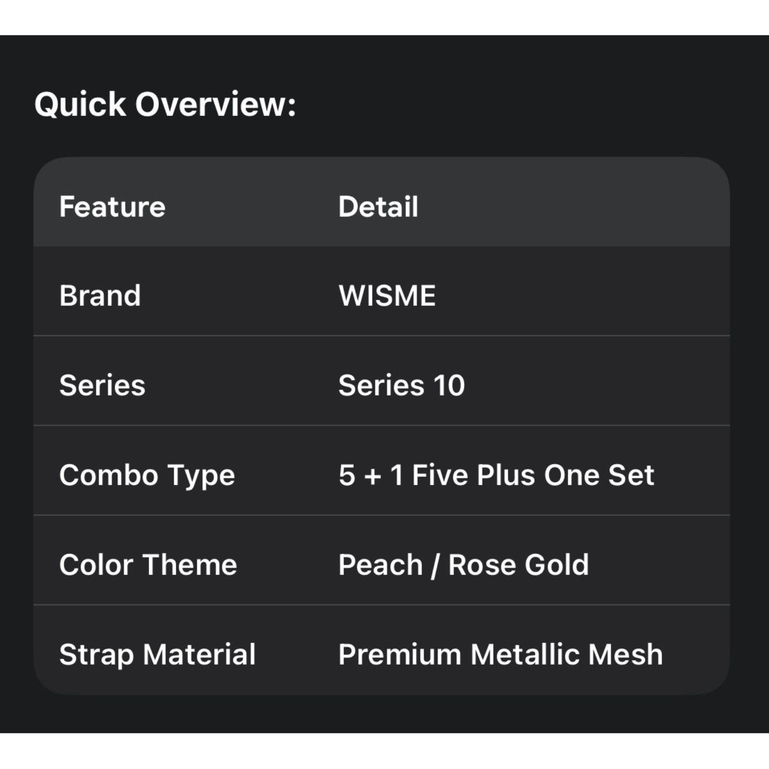 WISME Series 10 Mini Smartwatch – 5+1 Luxury Edition