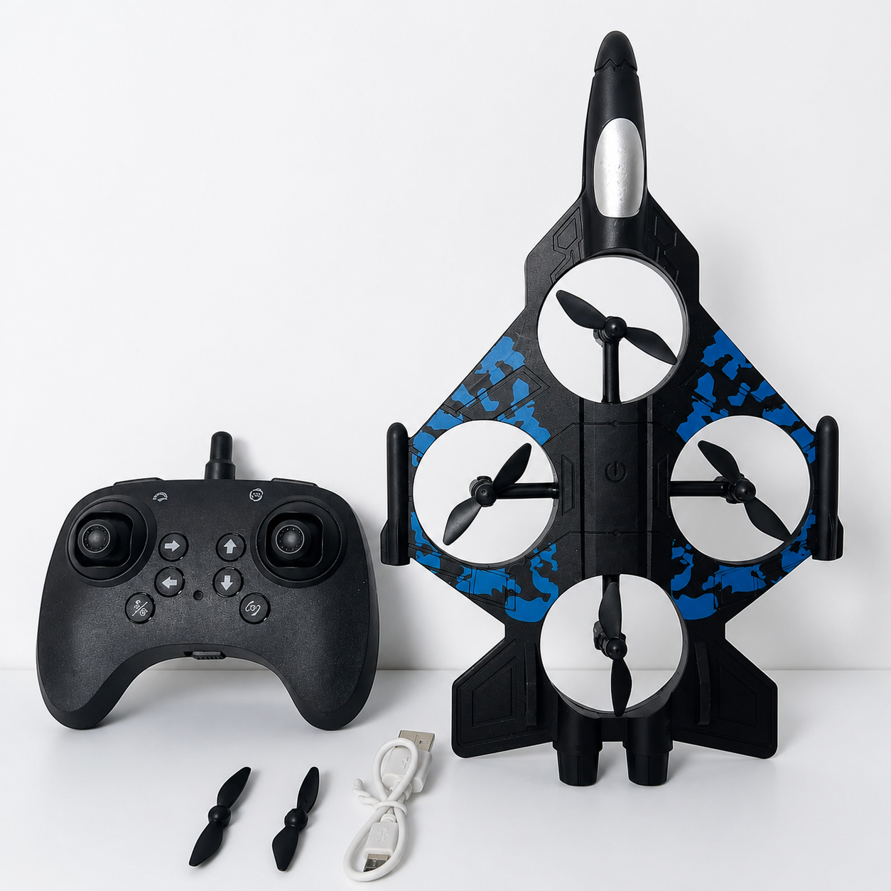 Fighter Jet RC Quadcopter Drone – Camouflage Edition Stunt Drone for Kids & Adults