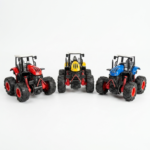 4WD Off-Road Mini Toy Tractor | Friction Powered Heavy-Duty Big Wheel Monster Tractor for Kids & Toddlers⁠