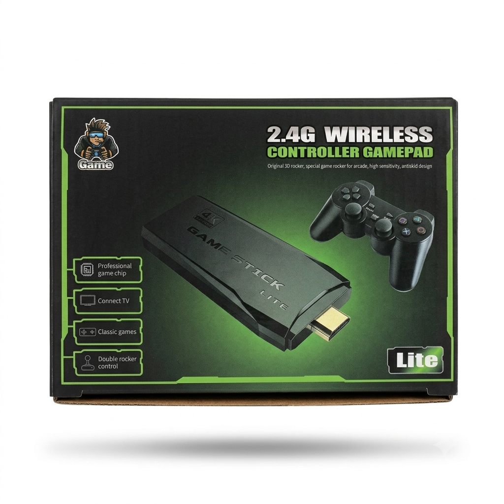 2.4G Wireless Game Stick Console - 4K Ultra HD TV Retro Gaming Stick with 2 Controllers⁠