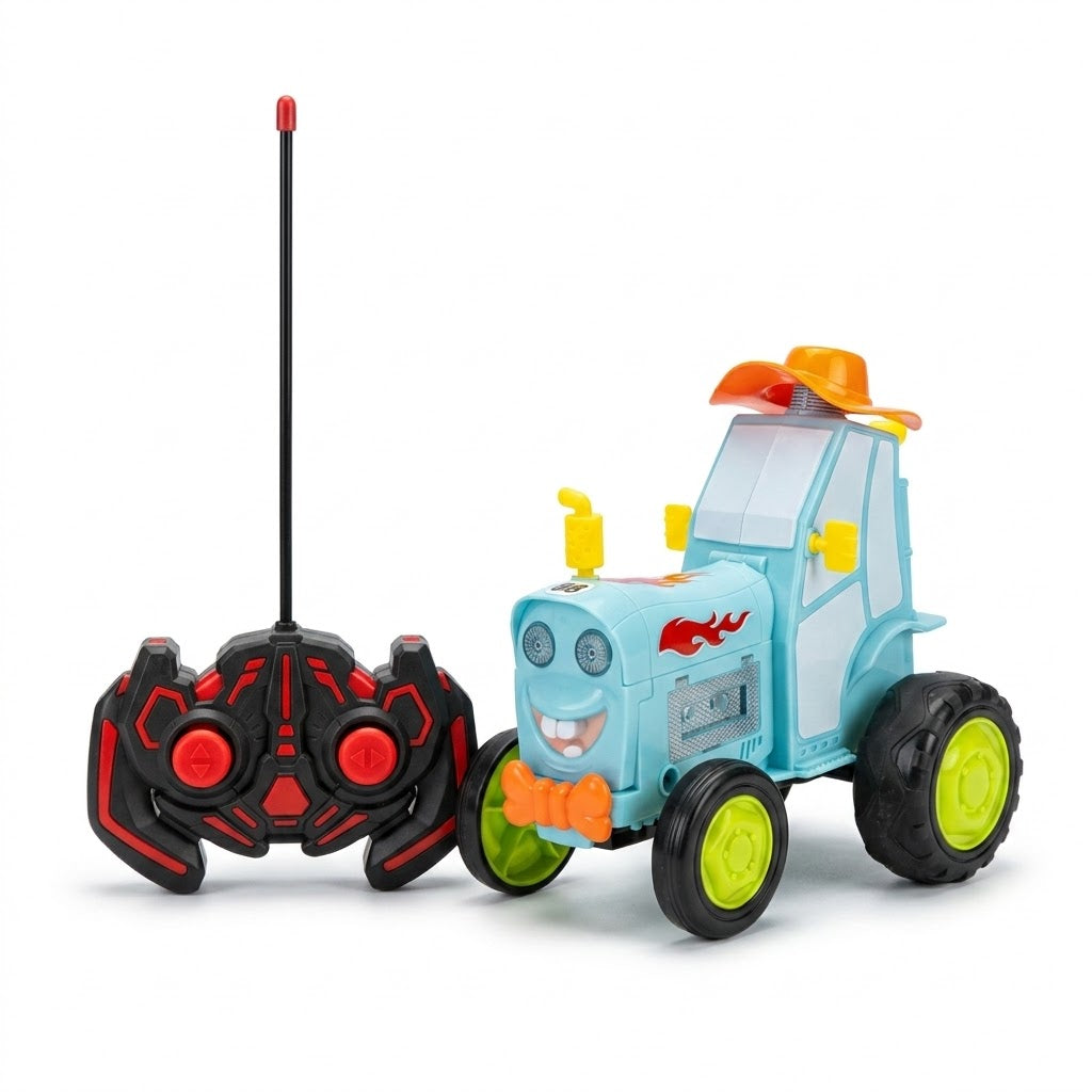 Crazy Jumping Car Remote Control Toy with Music & LED Lights for Kids