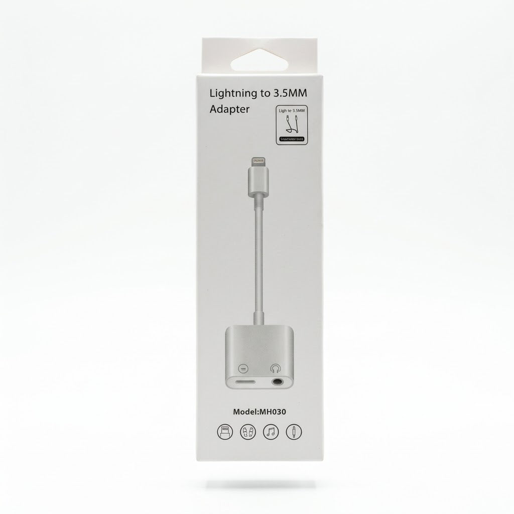2-in-1 Type-C & 8-Pin Lightning to 3.5mm Headphone Jack Adapter | Fast Charging & Audio Converter
