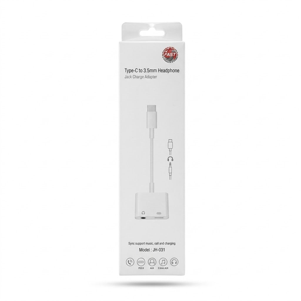 2-in-1 Type-C & 8-Pin Lightning to 3.5mm Headphone Jack Adapter | Fast Charging & Audio Converter