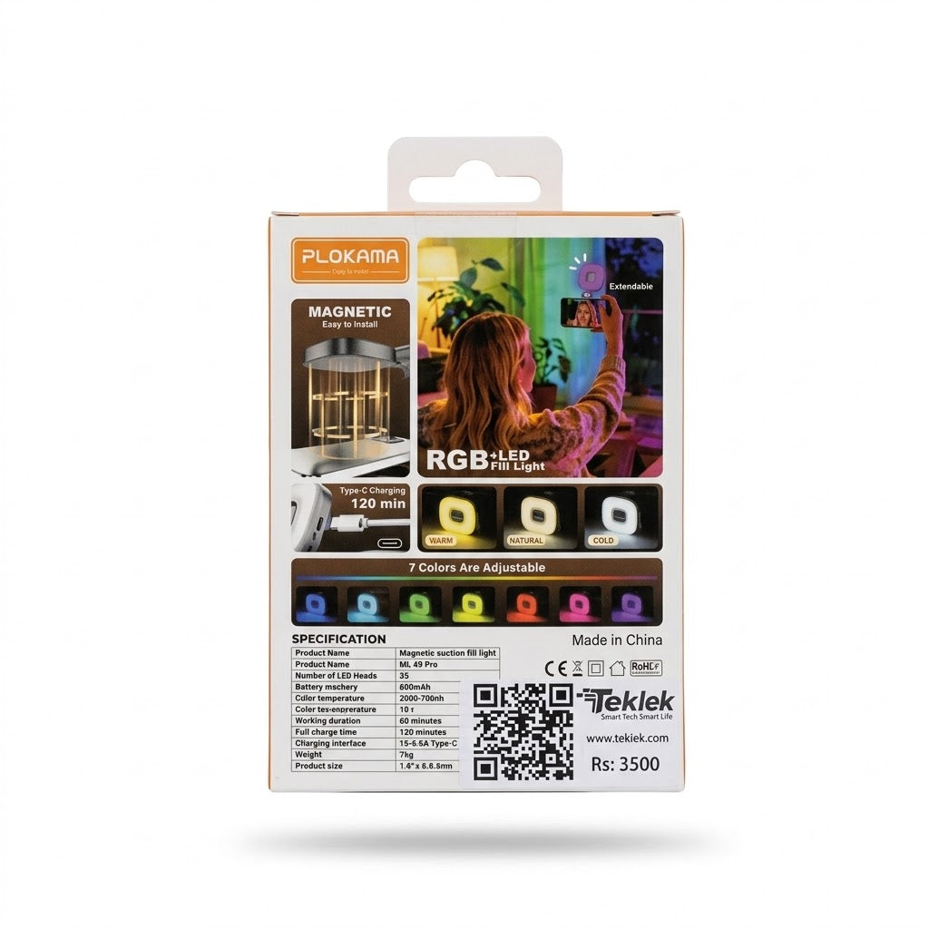 RGB + LED Fill Light - mobile content creation, vlogging aur professional lighting ke liye perfect solution.
