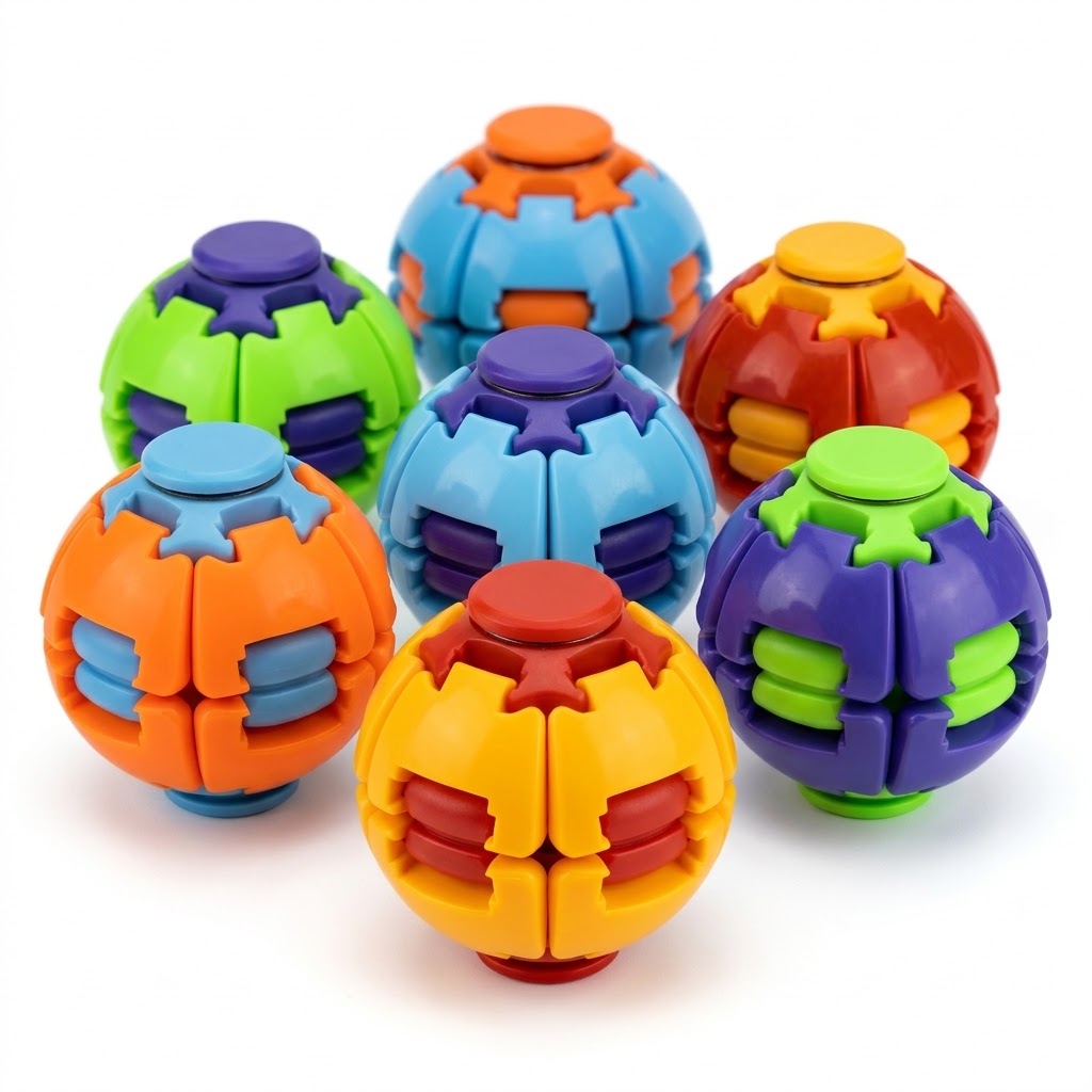 Rubik's Fidget Cube & Spinner - Stress Relief Puzzle in Multi Colors