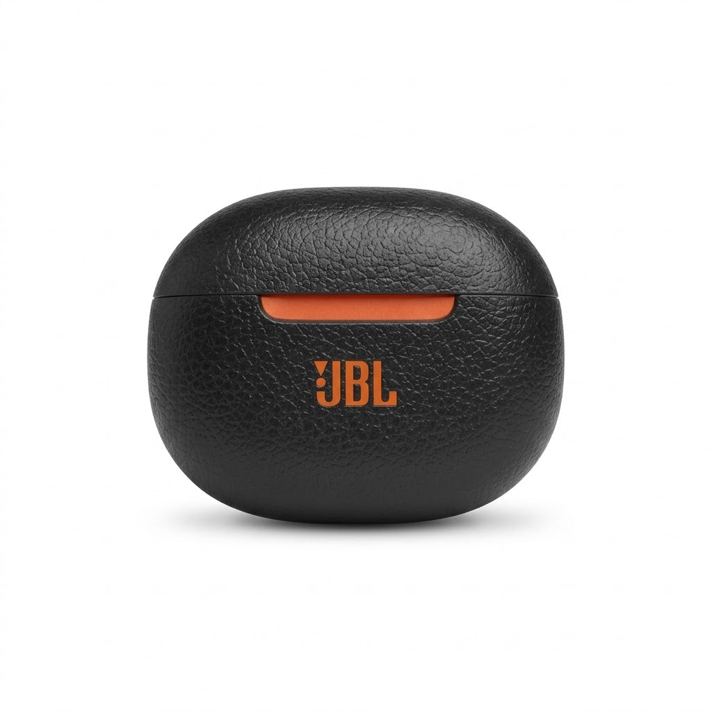 JBL Wireless Bluetooth Earbuds with Compact Leather-Finish Charging Case – High-Definition Sound, Long Battery Life & Ergonomic Fit