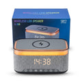 Wireless LED Speaker with 15W Fast Wireless Charger & Digital Alarm Clock