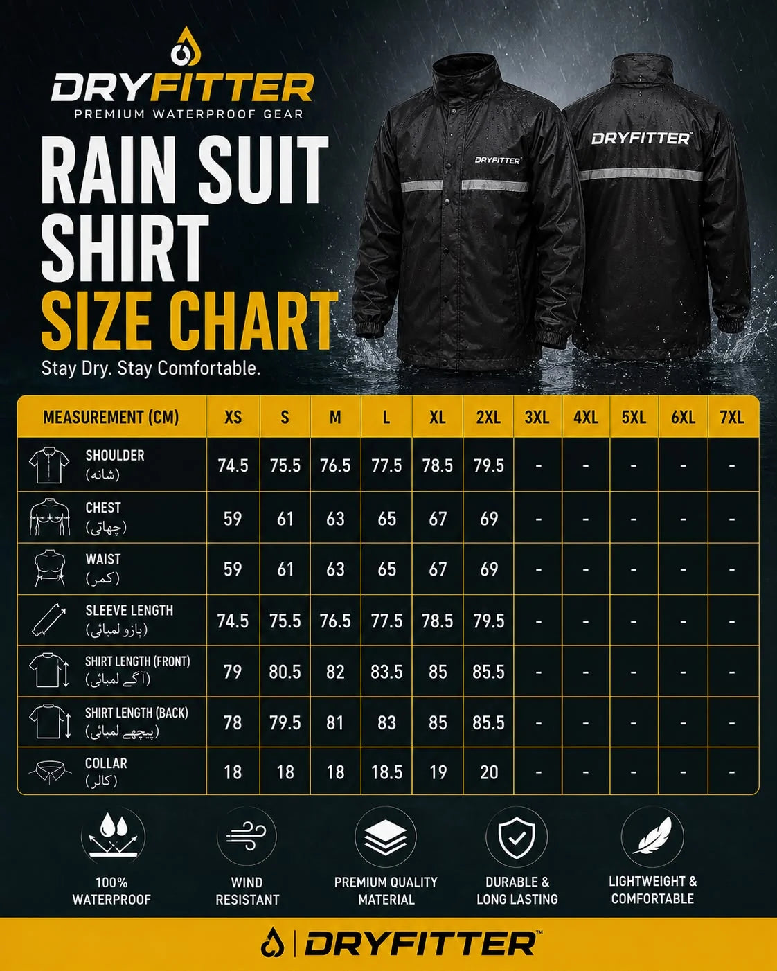Rain Suit Waterproof Hooded Jacket + Rain Pants