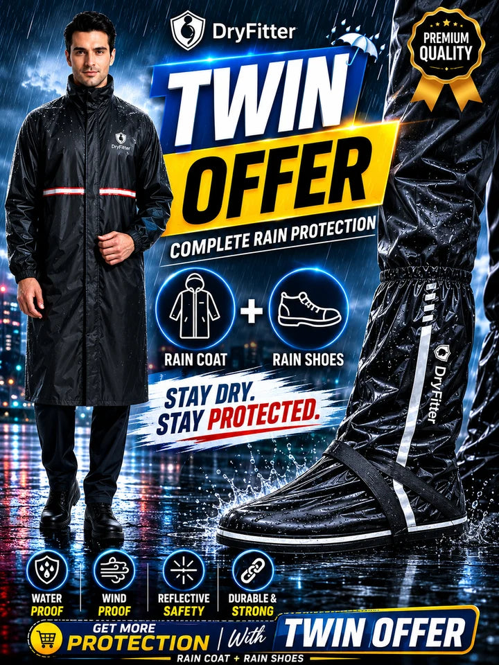 Twin Protection Bundle | Rain Coat+Rain Shoes