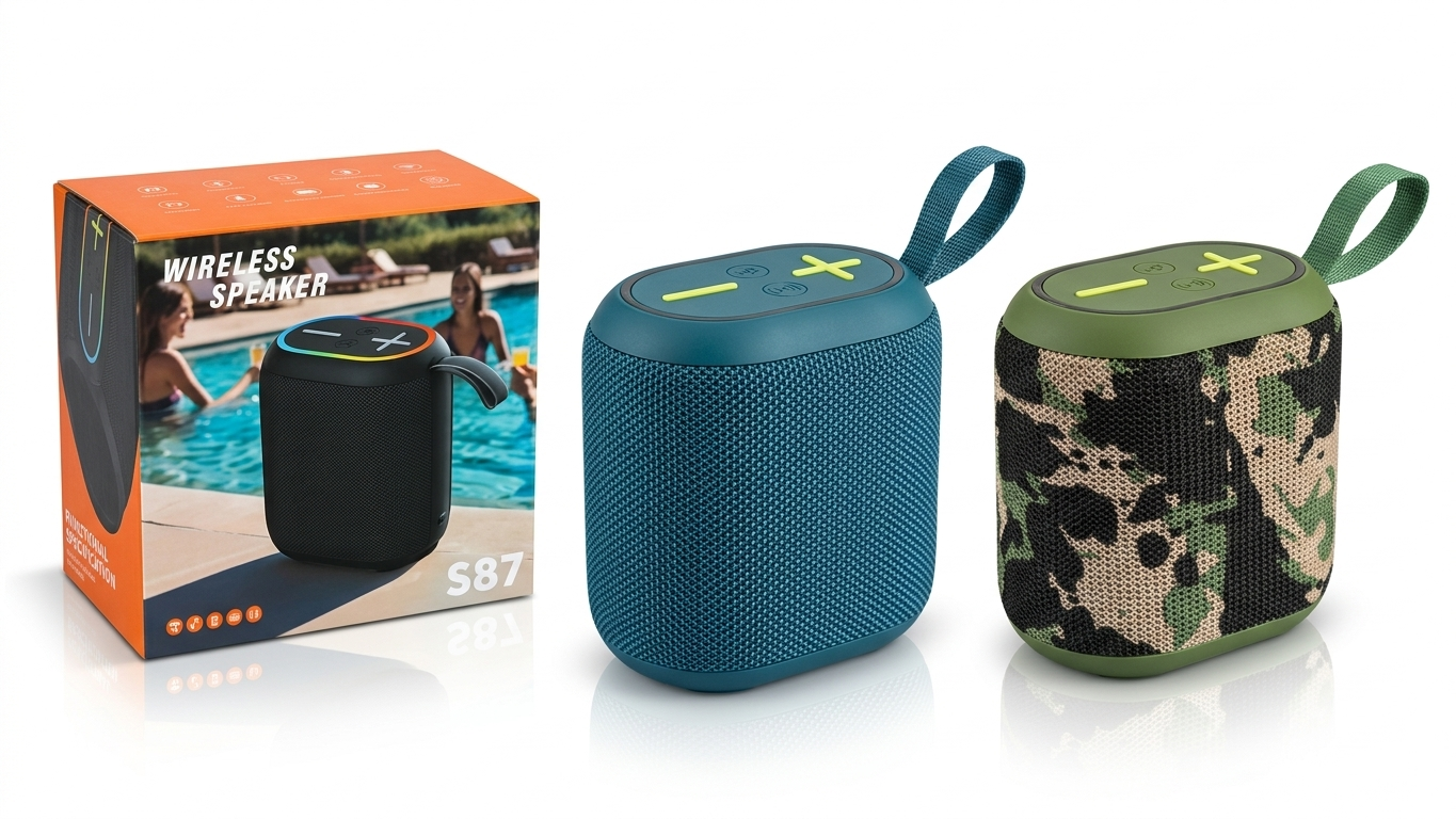 S87 Portable RGB Wireless Bluetooth Speaker – Waterproof Outdoor Mini Bass Speaker