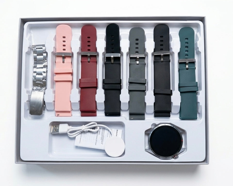 Teklek 7+1 Premium Smart Watch - 2.20" AMOLED Display, Bluetooth Calling