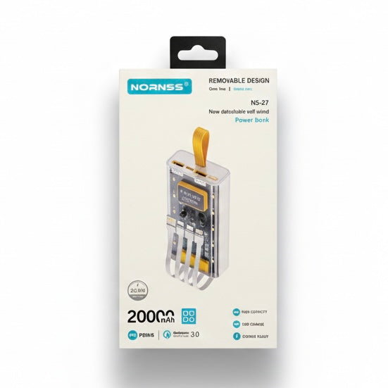 NORNSS NS-27 Removable Design 20000mAh Power Bank (22.5W Fast Charging)