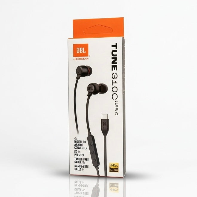 JBL Tune 310C USB-C In-Ear Wired Headphones with Hi-Res Audio and Built-in DAC