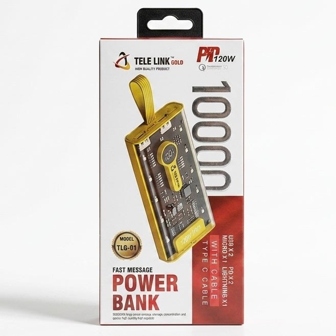 Transparent Tele Link Power Bank 20000mah