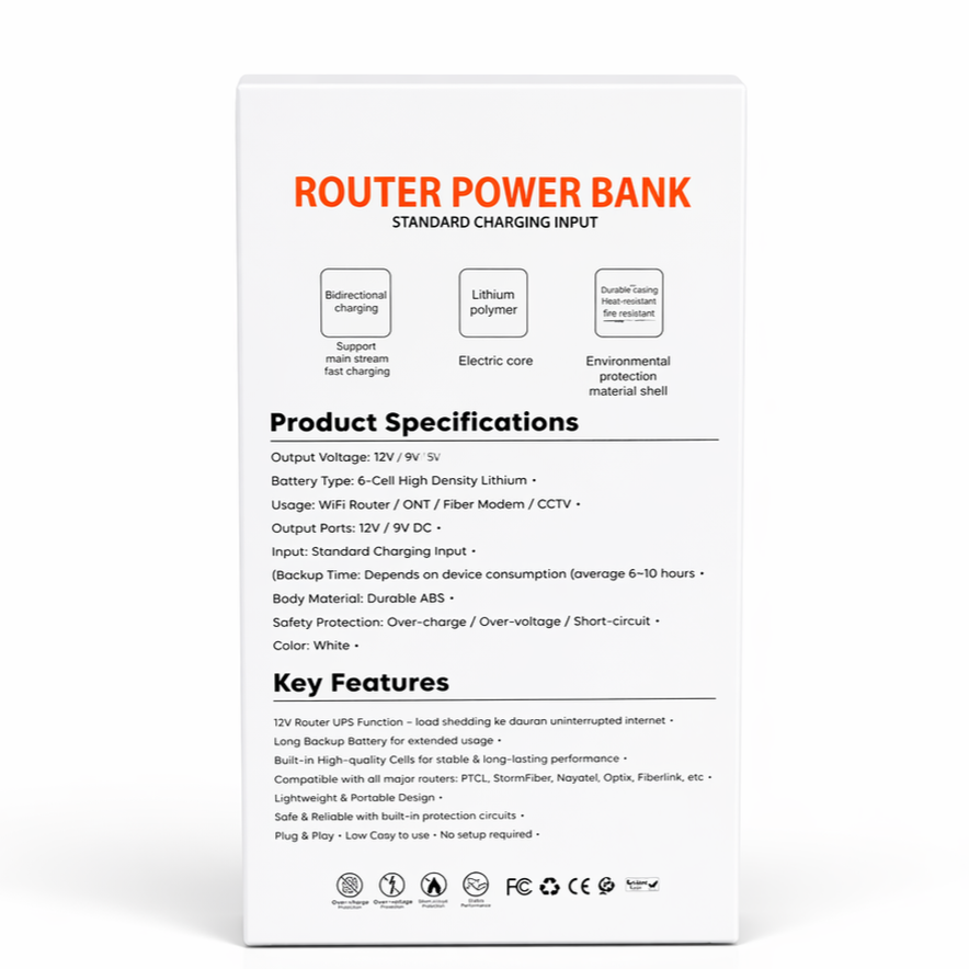 12V Mini UPS for WiFi Router