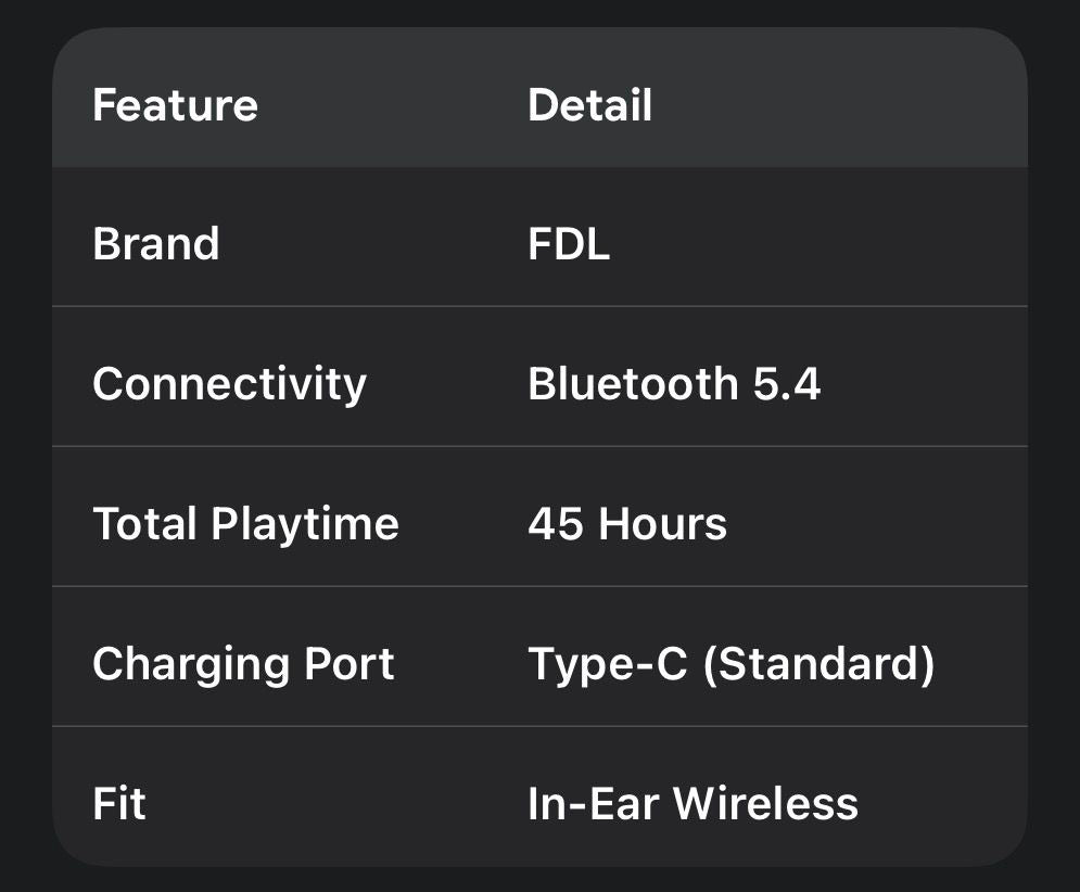 FDL FD1-TWS 22 Wireless Earbuds